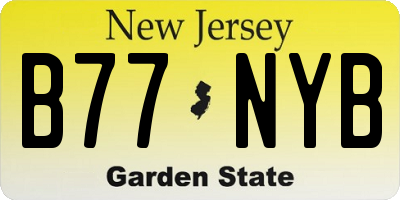 NJ license plate B77NYB