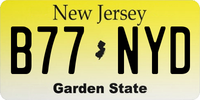 NJ license plate B77NYD