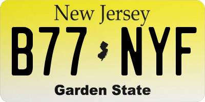 NJ license plate B77NYF