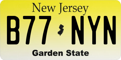 NJ license plate B77NYN