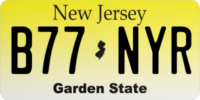 NJ license plate B77NYR