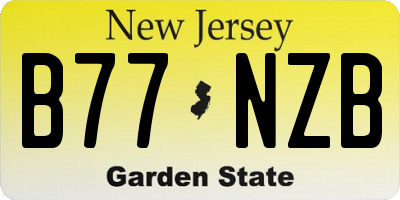 NJ license plate B77NZB