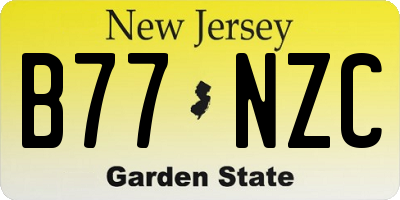NJ license plate B77NZC