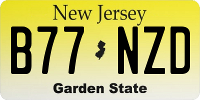 NJ license plate B77NZD