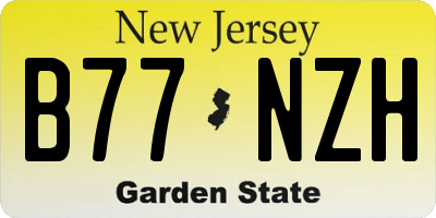 NJ license plate B77NZH