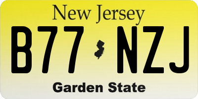 NJ license plate B77NZJ