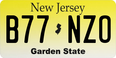 NJ license plate B77NZO