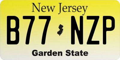 NJ license plate B77NZP