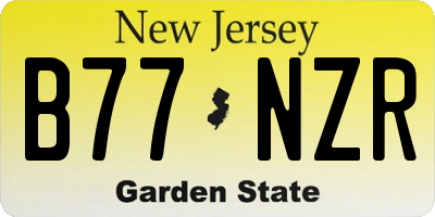 NJ license plate B77NZR