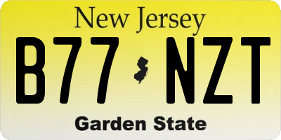 NJ license plate B77NZT