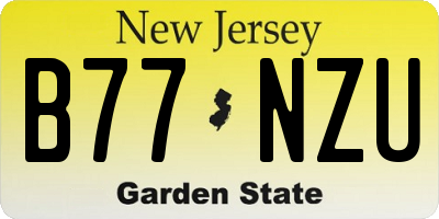 NJ license plate B77NZU