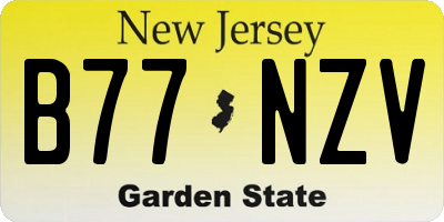 NJ license plate B77NZV