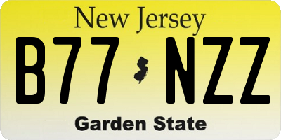 NJ license plate B77NZZ