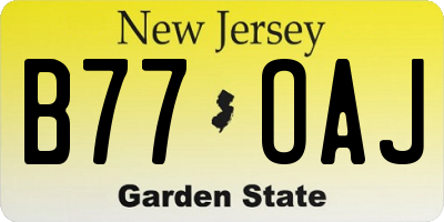 NJ license plate B77OAJ