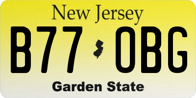 NJ license plate B77OBG