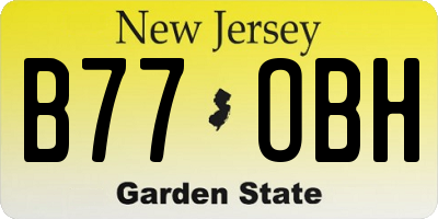 NJ license plate B77OBH