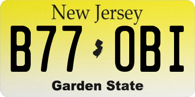 NJ license plate B77OBI
