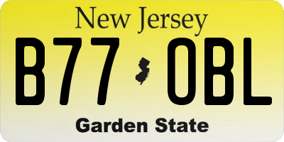 NJ license plate B77OBL