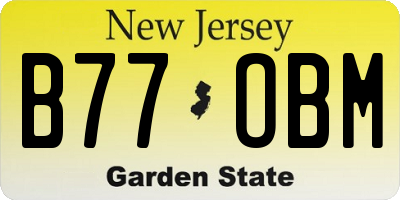 NJ license plate B77OBM