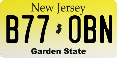 NJ license plate B77OBN