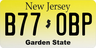 NJ license plate B77OBP