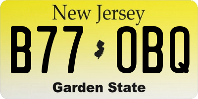 NJ license plate B77OBQ