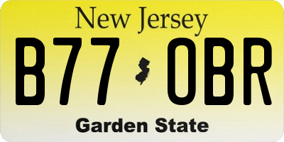 NJ license plate B77OBR