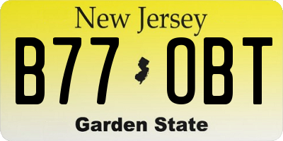 NJ license plate B77OBT