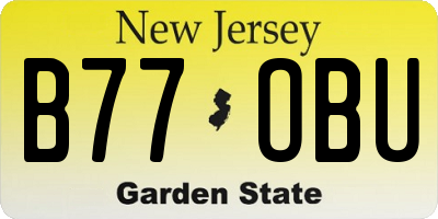 NJ license plate B77OBU