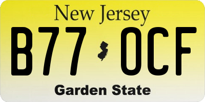 NJ license plate B77OCF