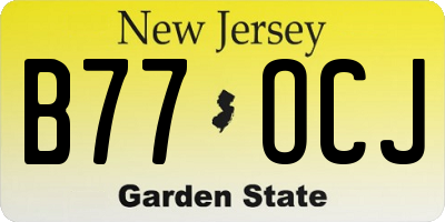 NJ license plate B77OCJ