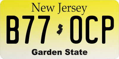 NJ license plate B77OCP