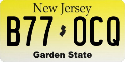 NJ license plate B77OCQ