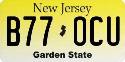 NJ license plate B77OCU
