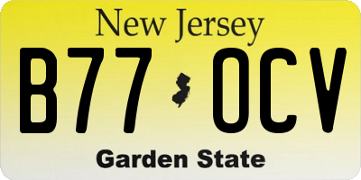 NJ license plate B77OCV