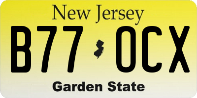 NJ license plate B77OCX