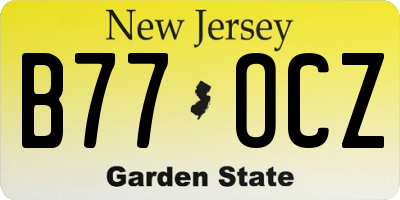 NJ license plate B77OCZ