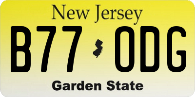 NJ license plate B77ODG