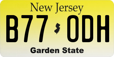 NJ license plate B77ODH