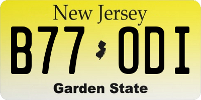 NJ license plate B77ODI