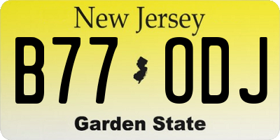 NJ license plate B77ODJ