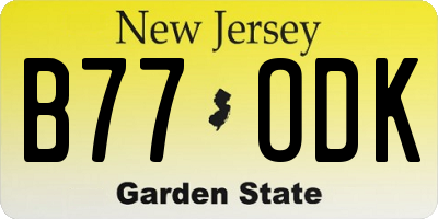 NJ license plate B77ODK