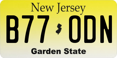 NJ license plate B77ODN