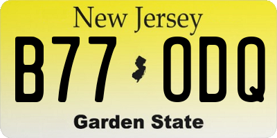 NJ license plate B77ODQ