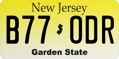 NJ license plate B77ODR