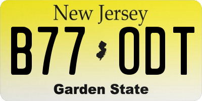 NJ license plate B77ODT