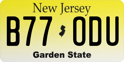 NJ license plate B77ODU