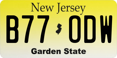 NJ license plate B77ODW