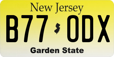 NJ license plate B77ODX