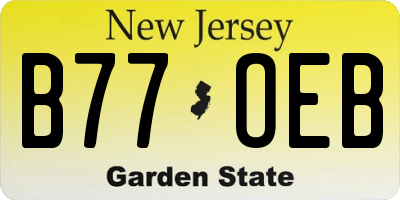 NJ license plate B77OEB